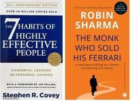 Combo of 2 books, The Seven Habit Highly Effective Of People + The Monk Who Sold His Ferrari (Peperback, Stephen R. Covey)